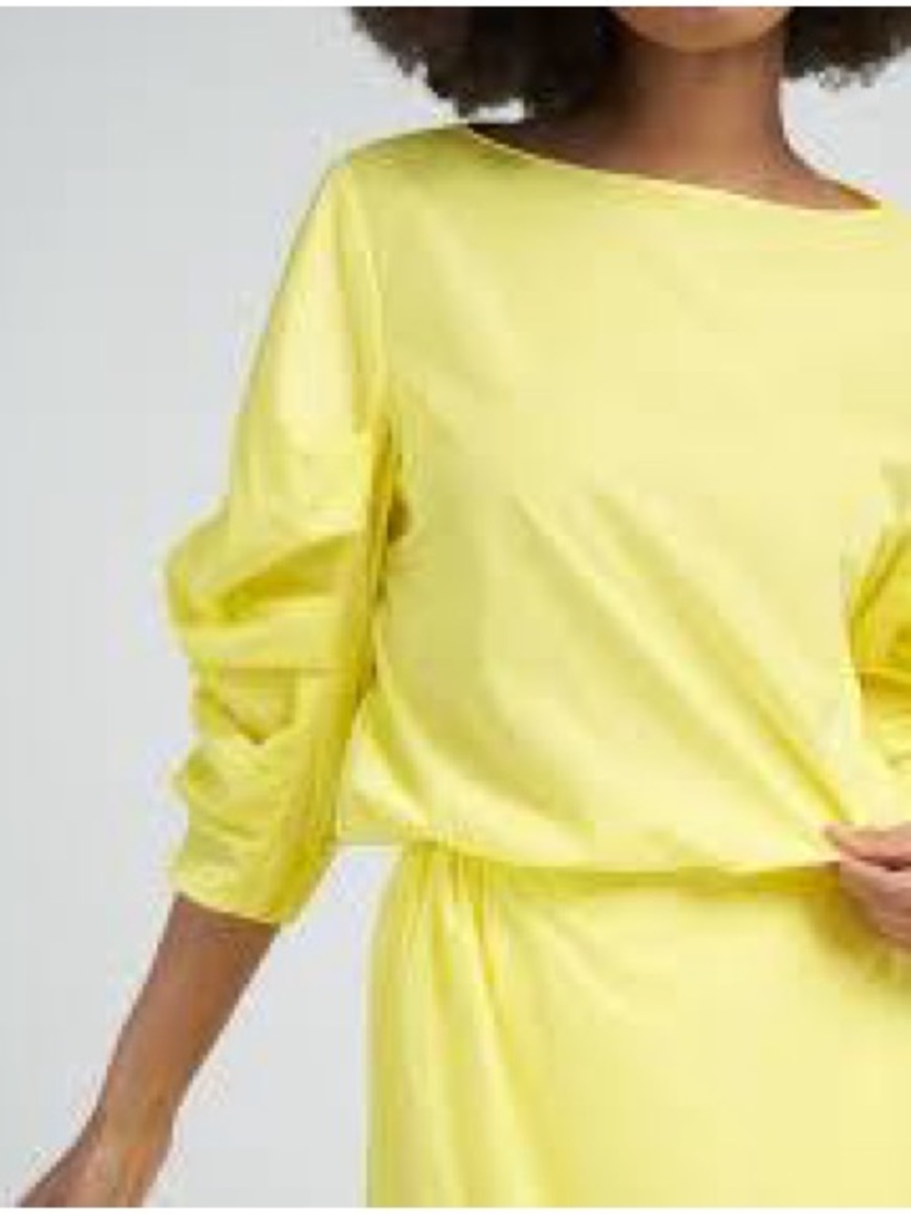 Tibi Italian Sporty Nylon Shirred Sleeve Top